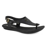 Tsonga Ovaroli T Bar Leather Slingback Sandal - Black