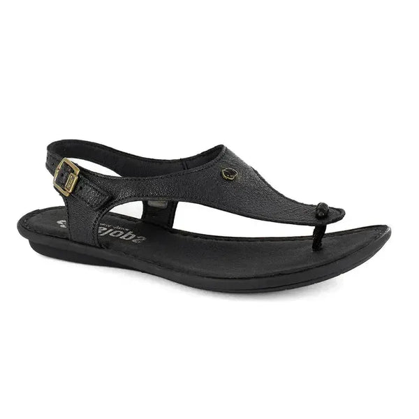 Tsonga Ovaroli T Bar Leather Slingback Sandal - Black