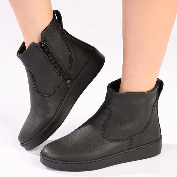 Tsonga Samburu Leather Boots - Black Floater Fusion