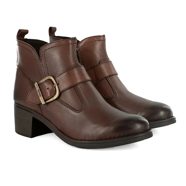 Tsonga Zibalo Buckle Trim Leather Bootie - Sable Relaxa