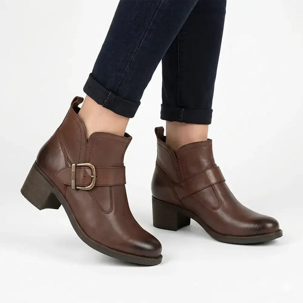 Tsonga Zibalo Buckle Trim Leather Bootie - Sable Relaxa