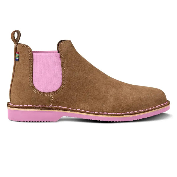 Veldskoen Leather Chelsea Uhambo - Light Pink Sole/Tan Grain Suede
