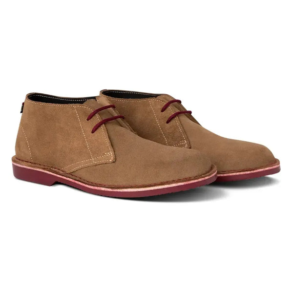 Veldskoen Leather Heritage Maries - Maroon Sole/Tan Grain Suede