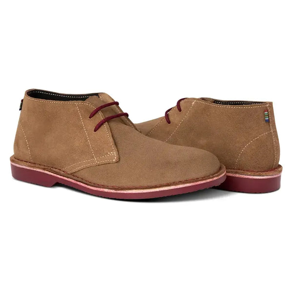 Veldskoen Leather Heritage Maries - Maroon Sole/Tan Grain Suede