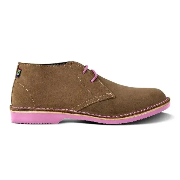 Veldskoen Leather Heritage Uhambo - Light Pink Sole/Tan Grain Suede