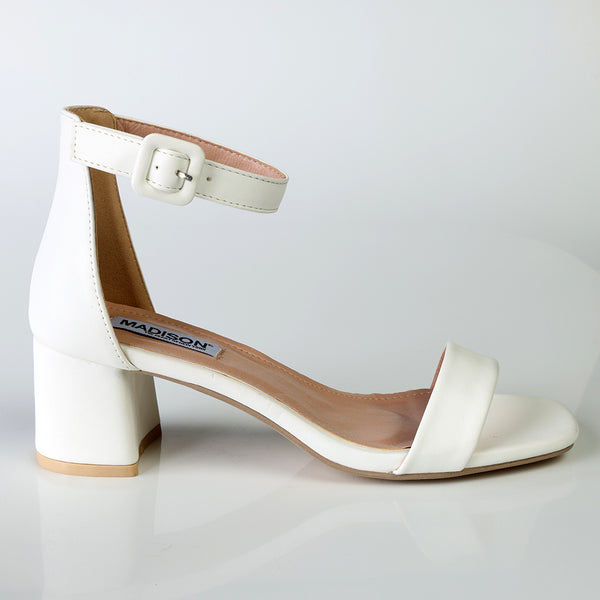 Madison Amira Block Heel - White