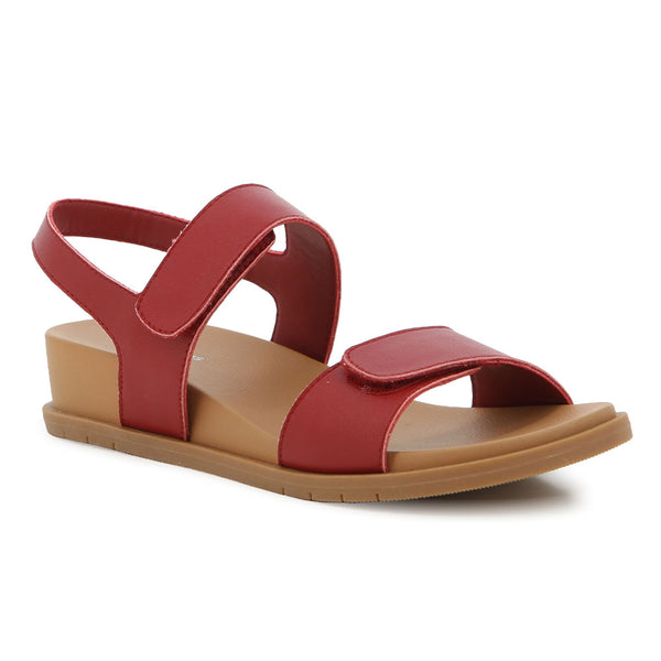 Hush Puppies Lucia Leather Wedge - Red