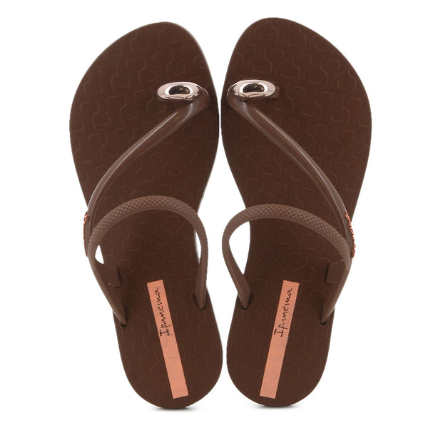 Ipanema Glam Toe Ring Sandal - Brown/Rose Gold