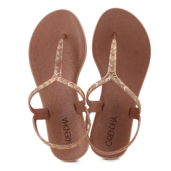 Grendha Amor Em Flor Sandal - Rose Gold Glitter