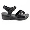 Alessio Metal Trim Sandals - Black