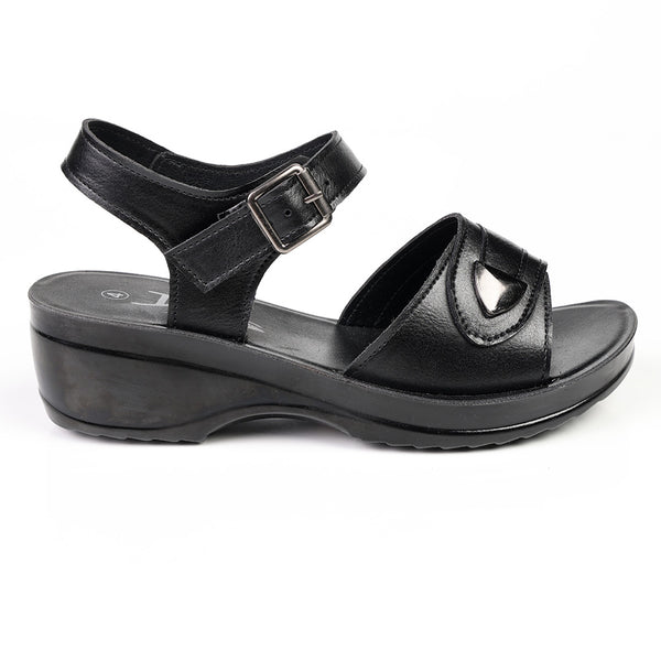 Alessio Metal Trim Sandals - Black