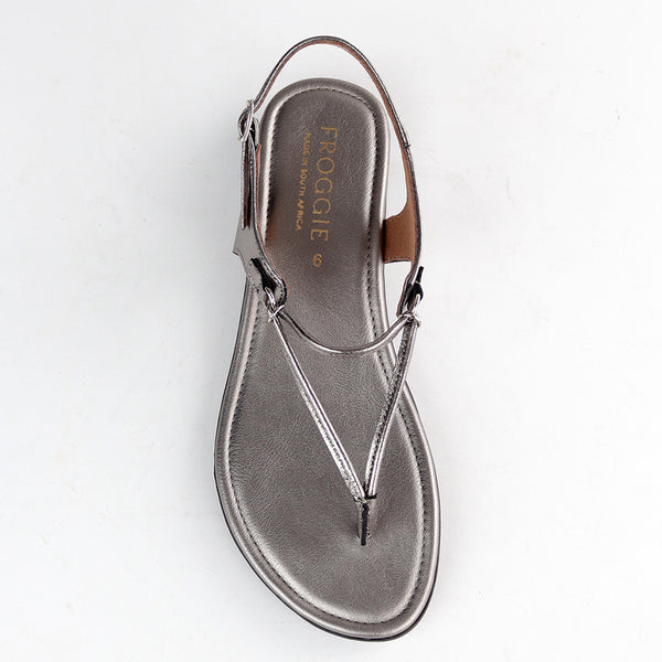 Froggie Ella Leather Sandal - Pewter