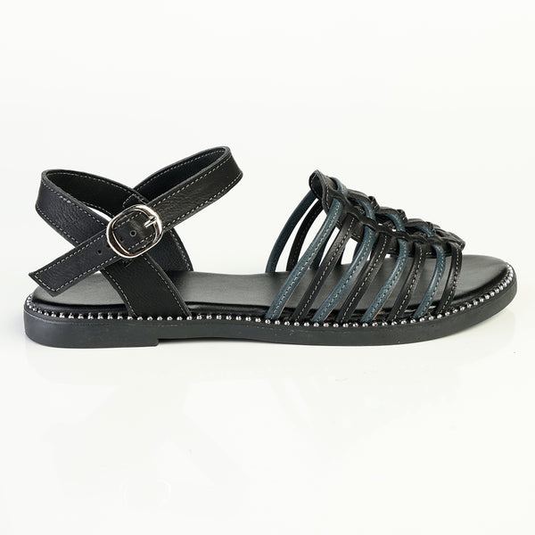 Alessio Strippy Sandal - Black Combo