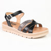 Alessio Multi Wedge Sandals - Black