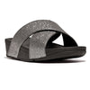 Fit Flop Lulu Glitterdust Cross Slides Sandal - Pewter