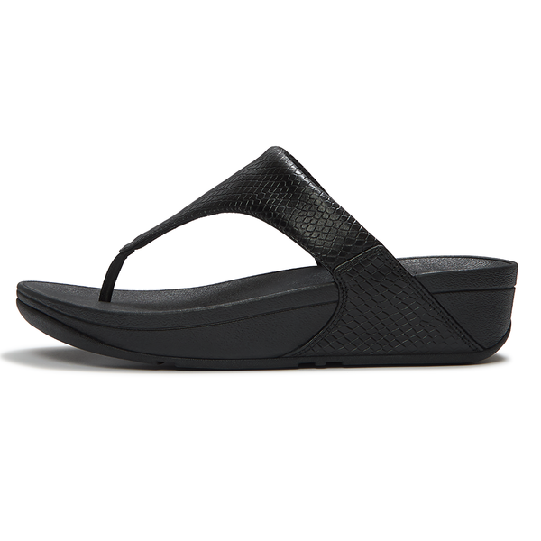 Fit Flop Lulu Toe Post Snake Sandal - Black