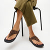 Fit Flop Lulu Toe Post Leopard Suede Sandal - Tan/Black Mix
