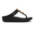 Fit Flop Lulu Toe Post Sleek Resin Trim Leather Sandal - Black