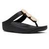 Fit Flop Lulu Toe Post Sleek Resin Trim Leather Sandal - Black