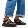 Fit Flop F-Mode Fisherman Platform Leather Sandal - Black