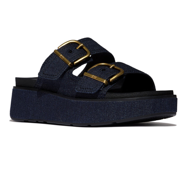 Fit Flop Gen FF-Max Two Bar Buckle Slides - Dark Denim