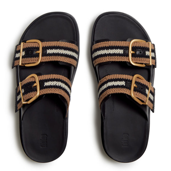 Fit Flop Gen FF-Max Buckle Stripe-Webbing Slides - Black Mix