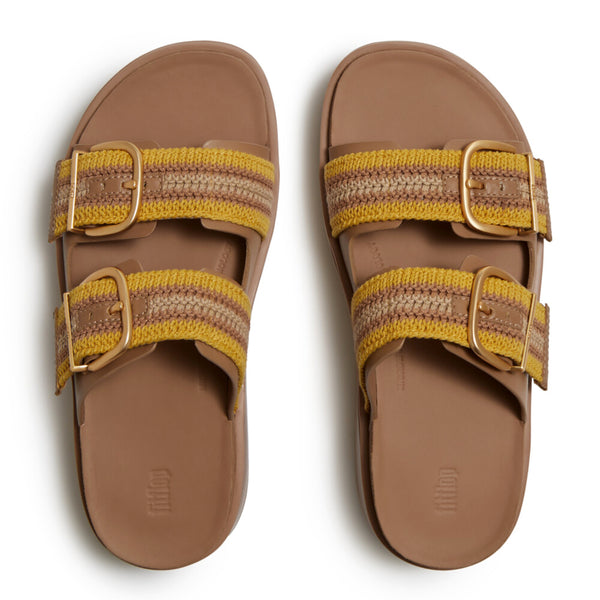 Fit Flop Gen FF-Max Buckle Stripe-Webbing Slides - Classic Tan