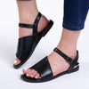 Alessio Asymetric Band Sling Sandal - Black