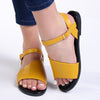 Alessio Asymetric Band Sling Sandal - Mustard Yellow