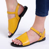 Alessio Asymetric Band Sling Sandal - Mustard Yellow