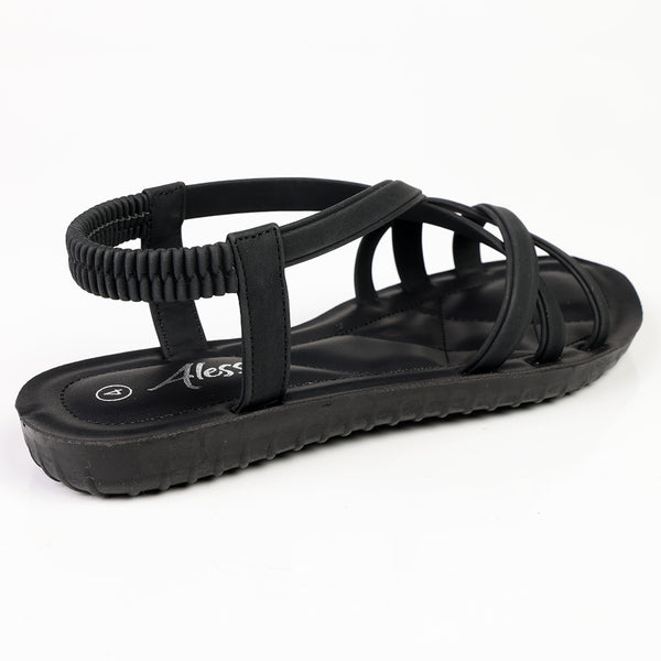 Alessio Elastic Sandal - Black