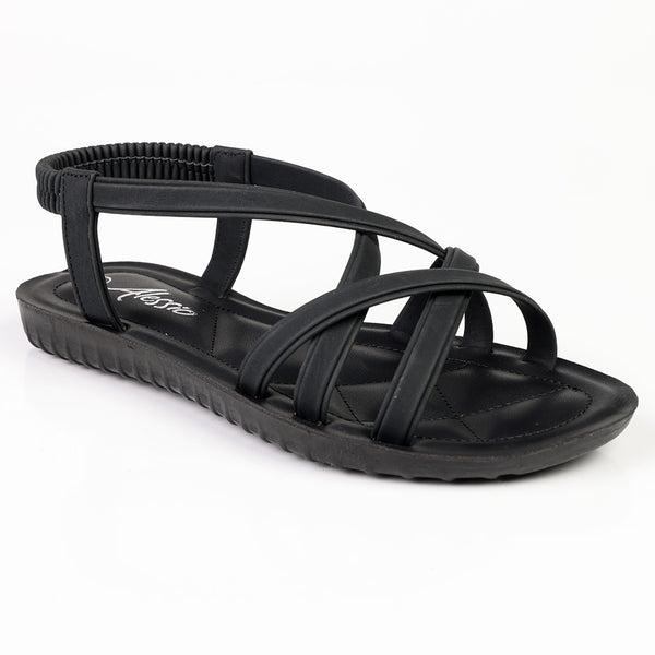 Alessio Elastic Sandal - Black
