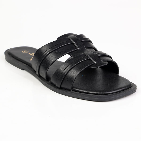 Alessio Push In Sandal - Black