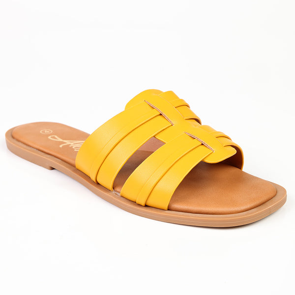 Alessio Push In Sandal - Mustard