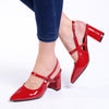 Madison Ladies Slingback Fashion Court Heel - Red