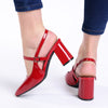 Madison Ladies Slingback Fashion Court Heel - Red