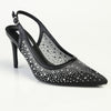 Madison Quinn Closed Toe Slingback Diamond - Black