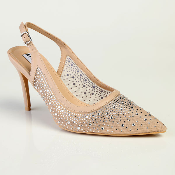 Madison Quinn Closed Toe Slingback Diamond - Nude