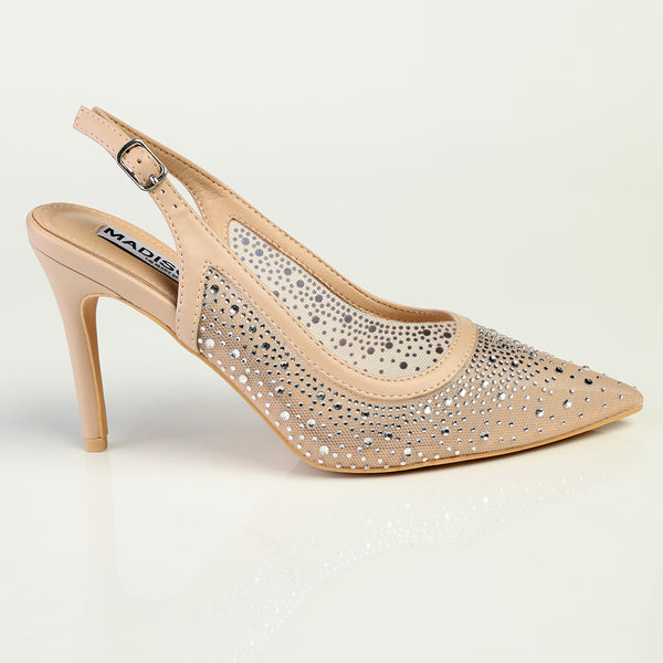 Madison Quinn Closed Toe Slingback Diamond - Nude