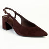 Madison Quest V Vamp Slingback On Medium Block Heel - Chocolate