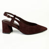 Madison Quest V Vamp Slingback On Medium Block Heel - Chocolate