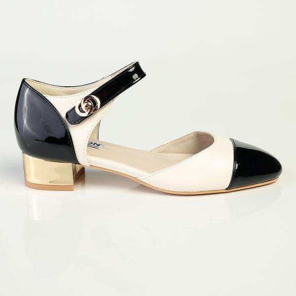 Madison Ottoline 2 Low Block Heel - Off White/Black