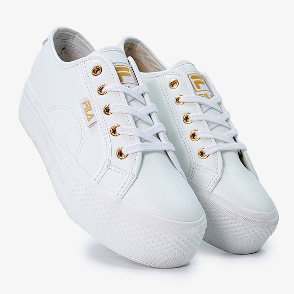 FILA Alessia MM Platform Sneaker - Gold/White