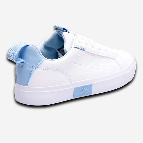 Soviet Ladies Hollywood Lace Up Sneaker - White Blue