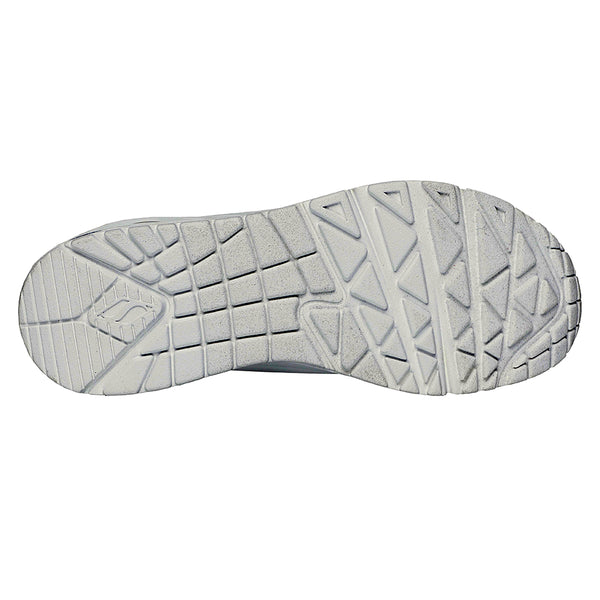 Skechers Uno Lace Up Sneaker - White/ Silver