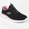 Skechers Women Summits Slip-On Sneaker - Black/ Rose