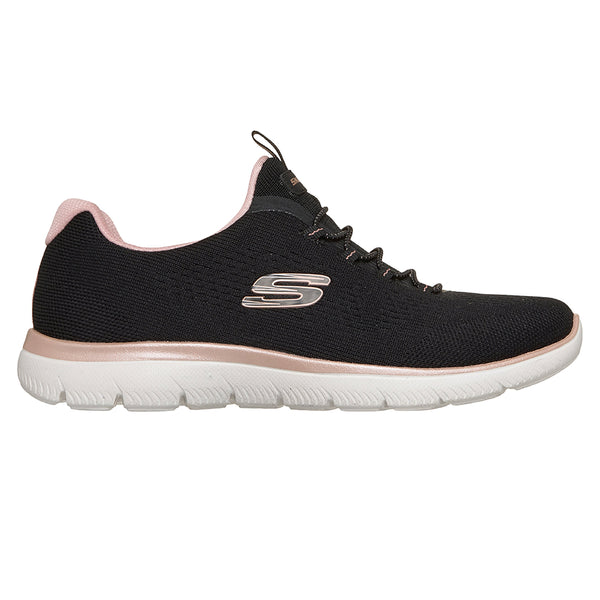 Skechers Women Summits Slip-On Sneaker - Black/ Rose