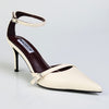 Madison Oda Open Waist Ankle Tie Court Heel - Off White