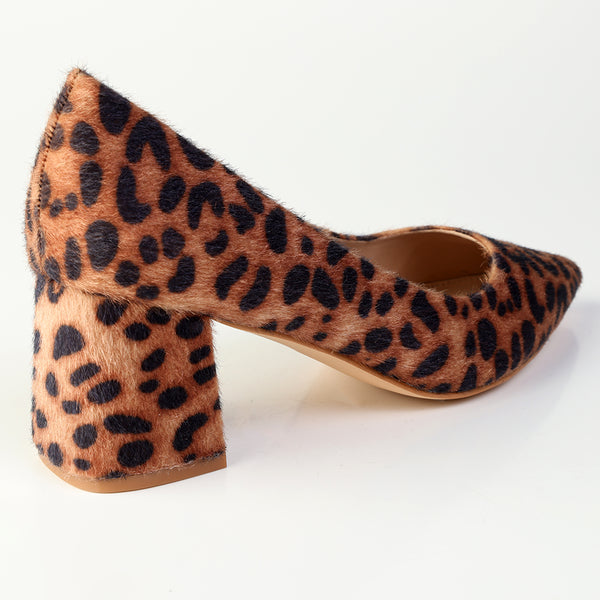 Madison Ginger 2 Block Heel Court - Leopard