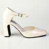 Madison Odessa Open Waist Ankle Tie Block Heel Court - Off White